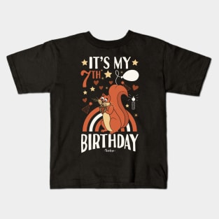 7th Birthday Squirrel Kids T-Shirt